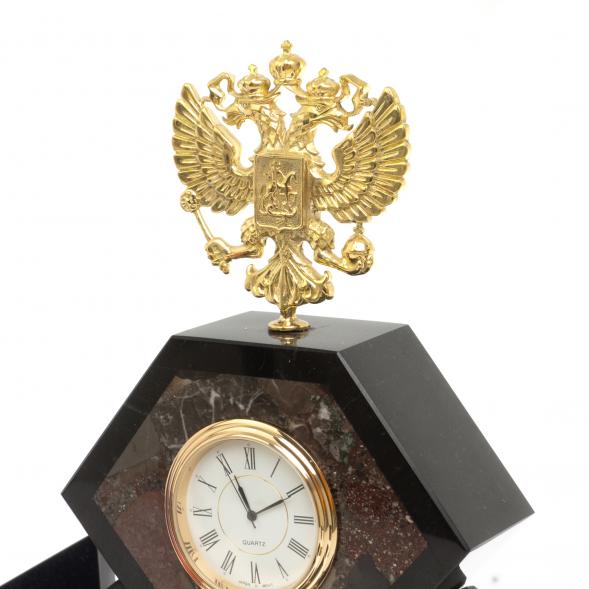 Настольный набор &amp;quot;Герб&amp;quot; из конгломерата с бюваром и лотком А4 126936