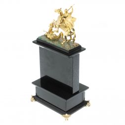 Часы "Георгий Победоносец" c ящиком камень березит