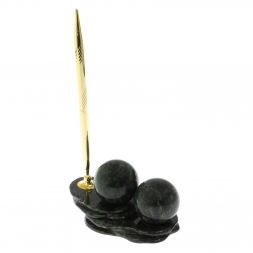 Композиция "Два шара" из нефрита с ручкой