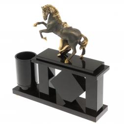 Настольный мини-набор "Конь с попоной" из малахита