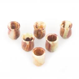 Стопки для водки из оникса 20 мл набор 6 шт 3,8х4,8 см в футляре (1,5х2)