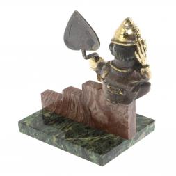 Сувенирная статуэтка "Гном Строитель" из бронзы и камня