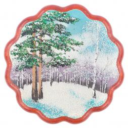 Панно с рисунком из камня "Зима" 16,5х16,5 см