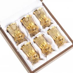 Подарочный набор стопки перевертыши "Тигр" 6 шт бронза Златоуст