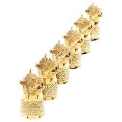 Подарочный набор стопки перевертыши "Тигр" 6 шт бронза Златоуст