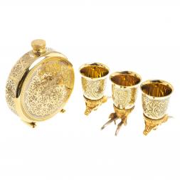 Подарочный набор "Олень" фляжка и 3 стопки перевертыша Златоуст