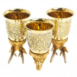 Подарочный набор "Олень" фляжка и 3 стопки перевертыша Златоуст