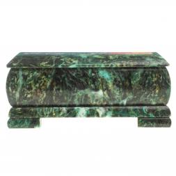 Шкатулка с иллюстрацией "Парусник" камень змеевик 17,5х9,5х7,5 см