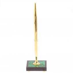 Подставка под ручку из малахита на ножках 6х6х21,5 см