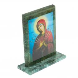 Икона "Семистрельная" змеевик 15х5х15,5 см