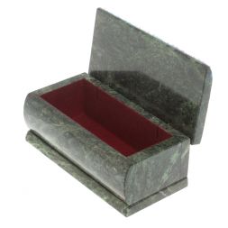 Шкатулка с росписью "Зима" камень змеевик 15х7,5х6 см