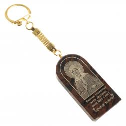 Брелок-оберег арка с молитвой &amp;quot;Св. Матрона Московская&amp;quot; камень обсидиан