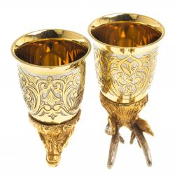 Подарочный набор "Олень" фляжка и 2 стопки перевертыша Златоуст