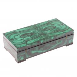 Шкатулка Купюрница из малахита 18х9х5 см