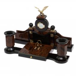 Настольный набор "Орёл" камень обсидиан