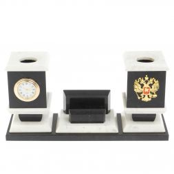 Офисный набор с подставкой для телефона из мрамора