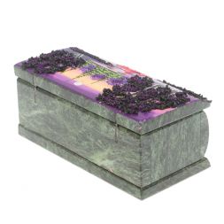 Шкатулка с росписью "Рассвет" камень змеевик 15х7,5х6 см