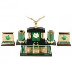 Настольный набор "Орел" малахит и долерит