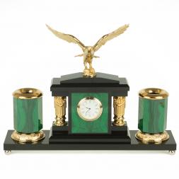 Настольный набор "Орел" малахит и долерит