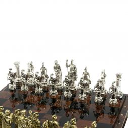 Шахматы "Древний Рим" доска из обсидиана 40х40 см