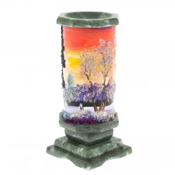 Ваза "Зима" из змеевика 8х8х17,5 см