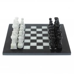 Каменные шахматы "Узоры" мрамор доска 25х25 см