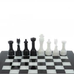 Каменные шахматы "Узоры" мрамор доска 25х25 см