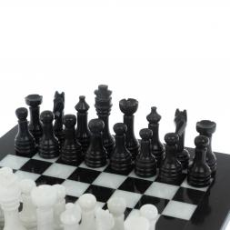 Каменные шахматы "Узоры" мрамор доска 25х25 см