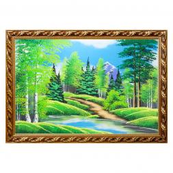 Картина "Летний пейзаж" багет 56х76 см, каменная крошка