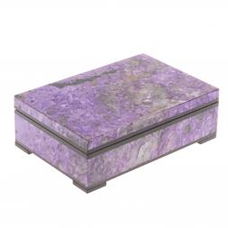 Шкатулка из чароита "Классическая" 14х9,5х4,5 см