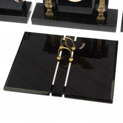 Настольный набор для руководителя "Орёл" черный обсидиан