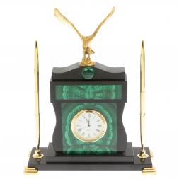 Настольный мини набор с ручками "Горный орёл" малахит