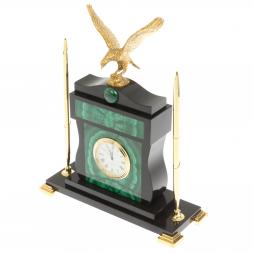 Настольный мини набор с ручками "Горный орёл" малахит