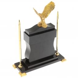 Настольный мини набор с ручками "Горный орёл" малахит