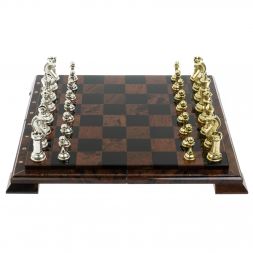 Шахматы "Стаунтон" доска из обсидиана 40х40 см