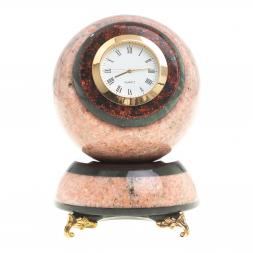 Сувенирные часы "Шар Антистресс" розовый мрамор 9х9х14 см