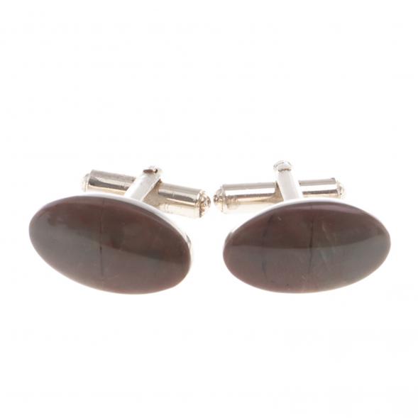 Запонки камень яшма овальные 124452