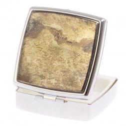 Таблетница на 2 отделения камень борнит цвет серебро