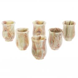 Стопки из оникса 60 мл набор в футляре 6 шт 5,2х7 см (2х3)