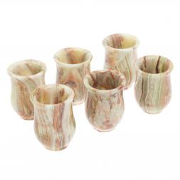 Стопки из оникса 60 мл набор в футляре 6 шт 5,2х7 см (2х3)