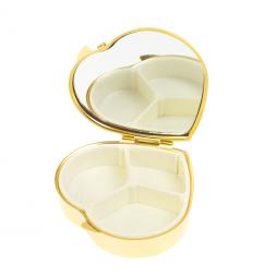 Таблетница "Сердце" ящерица со стразами на 3 отделения змеевик цвет золото