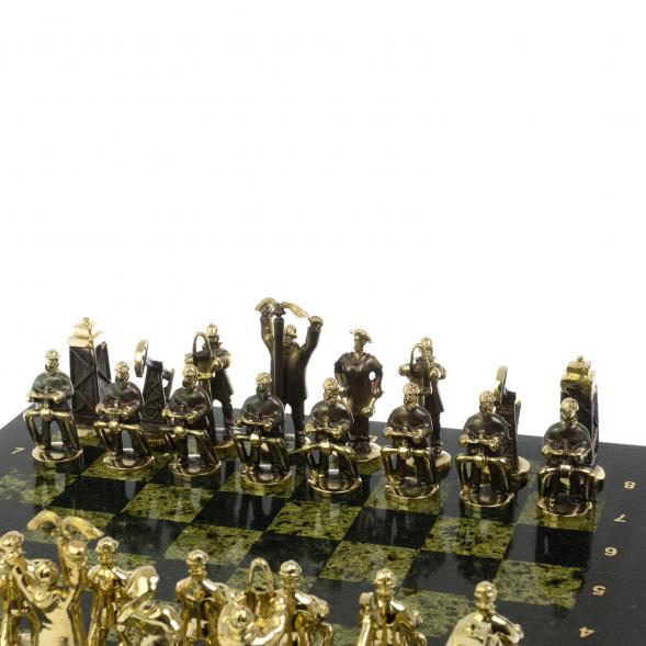 Шахматы настольные &amp;quot;Нефтяники&amp;quot; 44х44 см змеевик 127410