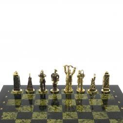 Шахматы настольные "Нефтяники" 44х44 см змеевик