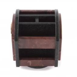 Канцелярский набор органайзер с часами и гербом России на вращающейся подставке