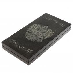 Нарды каменные "Герб РФ" из габбро-диабаза