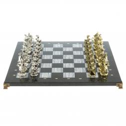 Подарочные шахматы "Средневековье" доска 44х44 см из мрамора