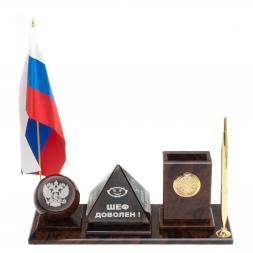 Настольный набор "Шефик" из обсидиана