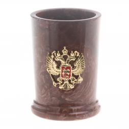 Карандашница из лемезита "Герб РФ"