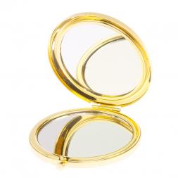 Зеркало круглое из камня пегматит цвет золото