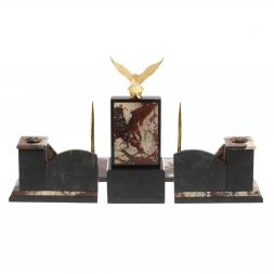 Настольный набор "Горный орел" из камня креноид